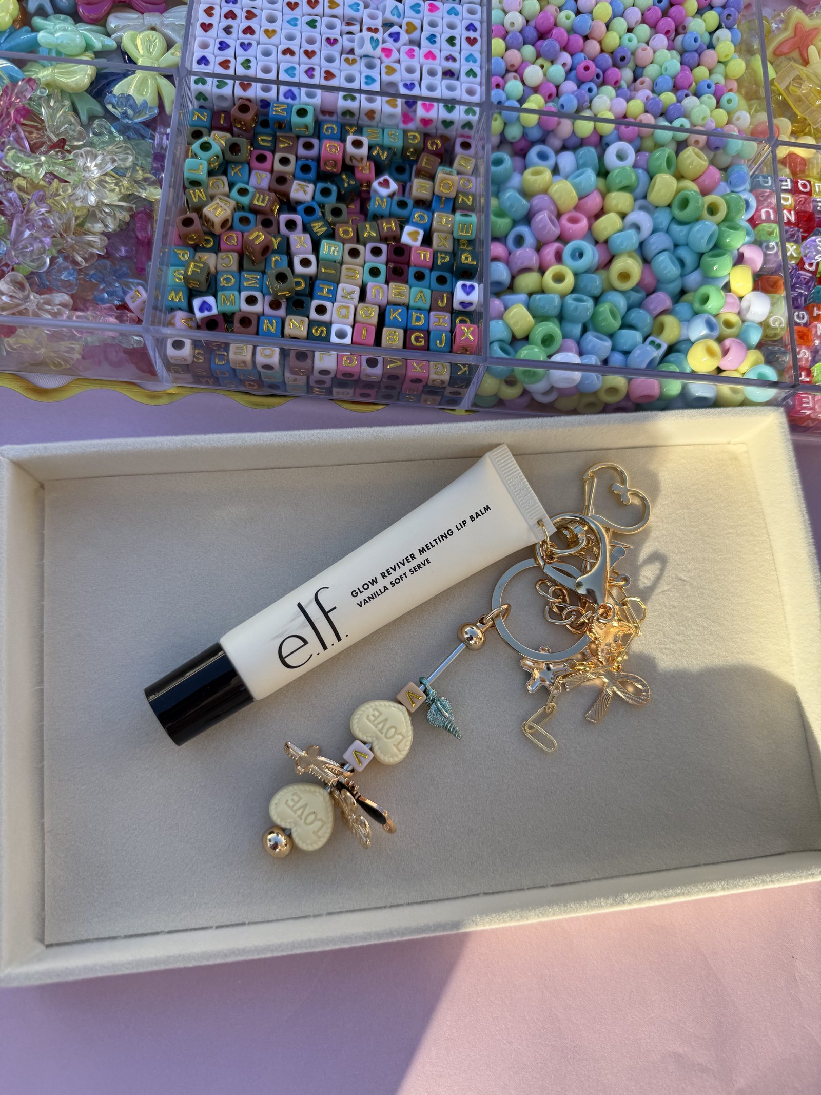 The Lip Gloss & Keychain Bar setup detail 2